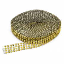 Декоративна Стрічка під Стрази, Пластик, Рулон 9 метрів, Золото, Розмір: 20х1мм, (13WB20954)