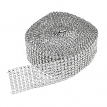 Декоративна Стрічка під Стрази, Пластик, Рулон 9 метрів, Срібло, 40х1мм, (13WB20957)