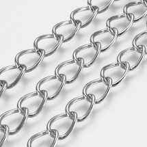 Ланцюг Вите Плетіння, Залізо, Колір: Платина, Ланка: 6х4мм, Товщина 0.7мм, (13WB12288)
