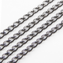 Ланцюг Вите Плетіння, Залізо, Колір: Збройова Сталь, Ланка: 5х3мм, Товщина 0.8мм, (13WB12294)