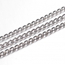 Ланцюг Вите Плетіння, Залізо, Непаяний, Колір: Платина, Ланка: 5х3мм, Товщина 0.8мм, (13WB12296)