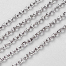 Ланцюг Якірне Плетіння, Залізо, Колір: Платина, Ланка: 3x2мм, Товщина 0.5мм, (13WB12306)