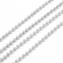 Ланцюг Плетіння Перлина Нероз'ємний Залізний, Срібло, Ланка 1.5мм, (13WB12316)