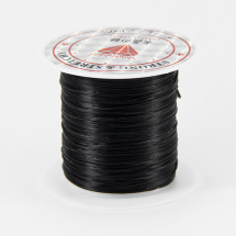 Nić Elastyczna Płaska do Bransoletek, Czarny, 0.8mm, około 10 m/szpulka (5WB7699)