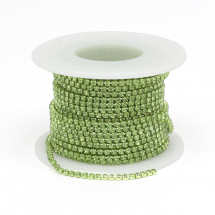 Стразовий Ланцюг Декоративний, Стійке Покриття, Перідот, 2мм, близько 9м/котушка,(13WB22992)