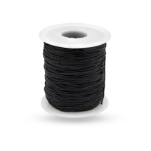 Sznurek Woskowany Bawełniany, Czarny, 1mm, 90m/szpula (13WB21032)