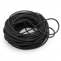 Sznurek Gumowy, Syntetyczny, Bez Otworu, Lity, Okrągły, 2mm, Kolor: Czarny, 20m (13WB21034)