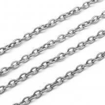 Ланцюг Якірне Плетіння Паяна Нержавіюча Сталь, Стійка до Потьмяніння, 2x1.5x0.4 мм, (13WB21118)