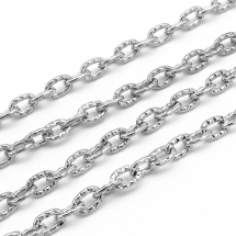 Ланцюг Якірне Плетіння, Залізо, Колір: Платина, Ланка: 5х3мм, Товщина 0.8мм, (5WB6538)