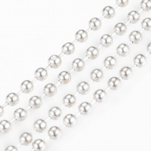 Ланцюг Плетіння Перлина, Залізо, Колір: Срібло, Ланка: Діаметр 2.4мм, (13WB17540)