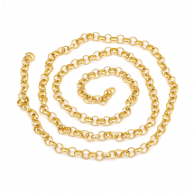 Ланцюг Алюмінієва Якорная, Кругле Ланка, Колір: Золото, Діаметр Ланки: 8мм, Товщина 2.5мм, (13WB17564)