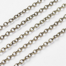 Łańcuch Kotwiczny, Mosiądz, Lutowane, Powłoka Trwala, Kolor: Bronze, 2x1.5x0.35mm, 5m (13WB17590)