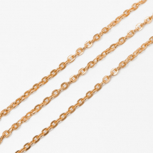Ланцюг Якірне Плетіння, Залізо, Колір: Покриття Золотому, Ланка: 3х2мм, Товщина 0.5мм, (13WB17738)