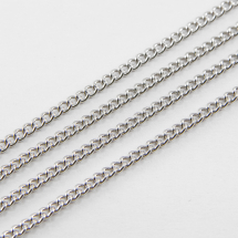 Ланцюг Вите Плетіння, Залізо, Колір: Платина, Ланка: 2.7x2мм, Товщина 0.6мм, (13WB17740)