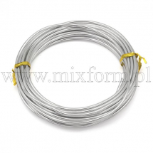 Drut Aluminiowy, Okrągły, do Tworzenia Biżuterii, do DIY, Srebrny, 2.5mm, 5m/szpula (13WB24581)