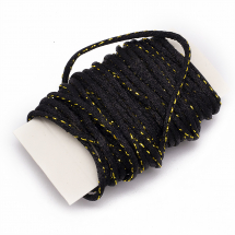 Sznurek Poliester do Rękodzieła, ze Złotą Nitką, Czarny, 2mm, 5m (14WB5640)