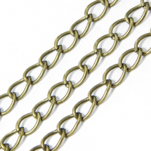 Ланцюг Вите Плетіння, Залізо, Колір: Бронза, Ланка: 8х6мм, Товщина 1мм, (14WB6617)