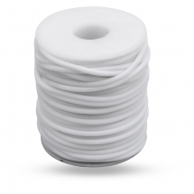 Шнур Гумовий Синтетичний Порожнистий, Колір: Білий, Розмір: 3мм, Отвір: 1.5мм, близько 25м/котушка, (13WB27130)