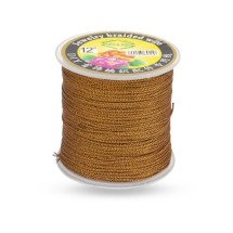 Sznurek Dekoracyjny Metalizowany, Brązowy, 1mm, 50m/szpula, (13WB27629)