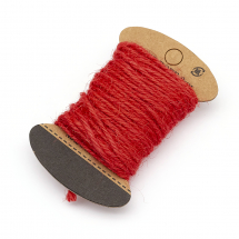 Мотузка Декоративна, Джутовий Прядив'яний Шнур Потрійного Кручення, Колір: Червоний, Розмір: 2мм, Близько 10м/котушка, (13WB27667)