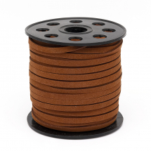 Rzemyk, Rzemień Zamsz 5x1.4mm Kolor: Ciemny Brąz 45m/szpula (13WB28091)