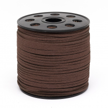 Rzemyk, Rzemień Zamszowy, Płaski, 2.7x1.4mm, Kawowy, około 90m/szpula (13WB28093)