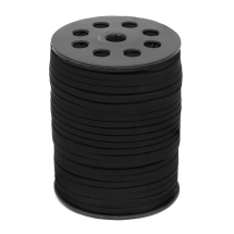 Rzemyk, Rzemień Zamszowy, Płaski, 4x1.4mm, Czarny, około 90m/szpula (13WB28096)