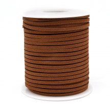 Rzemyk, Rzemień Zamszowy do Robienia Bransoletek i Biżuterii, Brązowy, 2.7x1.5mm, 25m/szpula (13WB28102)