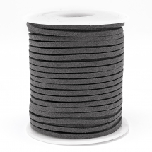 Rzemyk, Rzemień Zamszowy, Ciemny Szary, 2.7x1.5mm, 25m/szpula (13WB28103)