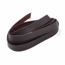 Rzemyk, Rzemień Zamszowy Płaski, Imitacja Skóry, Brązowy, 10x1.5mm, 1szt/1m, (13WB28106)