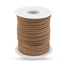 Rzemyk, Rzemień Zamszowy do Robienia Bransoletek i Biżuterii, Jasny Brąz, 2.7x1.5mm, 25m/szpula (13WB28206)