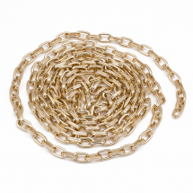 Ланцюг Алюмінієва Якірна Непаяна, Овальна ланка, 2 ланки, Світле Золото, Ланка: 14х8.5х3х1.8мм, (13WB28488)