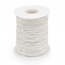 Sznurek Woskowany Bawełniany, Biały, Grubość 1mm, około 90m/szpula (13WB28810)