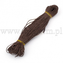 Sznurek Woskowany Bawełniany do Plecenia, Makrama i Biżuteria, Ciemnobrązowy, 1mm, 60-65m/wiązka (13WB28821)