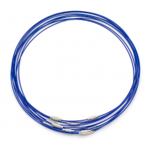 Baza Naszyjnika, Stal Nierdzewna i Mosiądz, do DIY, Kolor: Niebieski, 45x0.1cm, 10szt (2WB29136)