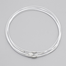 Baza Naszyjnika, Stal Nierdzewna i Mosiądz, do DIY, Gainsboro, 45x0.1cm, 10szt (2WB29137)