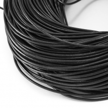 Sznurek Wołowa Skóra Naturalna, do Robienia Bransoletek i Biżuterii, Czarny, 4mm, 5m (3WB2598)
