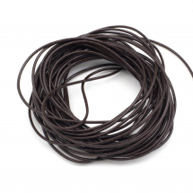 Sznurek Jubilerski Wołowa Skóra Naturalna, Okrągły, Barwiony, Ciemnobrązowy, 1mm, 5m (5WB4798)