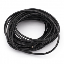 Sznurek Jubilerski Wołowa Skóra Naturalna, do Robienia Bransoletek i Biżuterii, Czarny, 3mm, 5m (13WB18544)