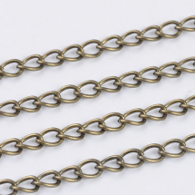 Ланцюг Вите Плетіння, Залізо, Колір: Бронза, Ланка: 5х3.5мм, Товщина 0.8мм, (13WB12665)