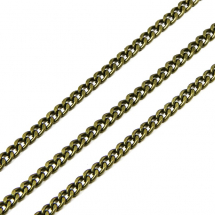 Ланцюг Вите Плетіння, Залізо, Колір: Бронза, Ланка: 4.5х3мм, Товщина 1мм, (13WB12667)