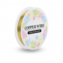 Drut Miedziany do Rękodzieła, Złoty, 0.6mm, około 8m/szpula (13WB13745)