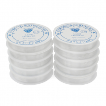 Zestaw Nić Elastyczna Silikonowa Gumka, Bezbarwna do Koralików, Bransoletek, 0.5mm, ok. 12.5m/szpula, 10szt (13WB24456)