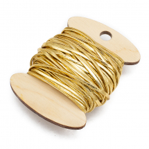 Sznur ze Skóry Syntetycznej, Poliuretan, Złoty, 2x1mm, 10m (14WB9817)