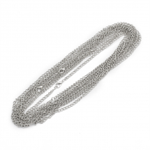 Ланцюг Вита Залізна для намисто або Часів, вінтажна, Застібка Карабін Лобстер, Колір: Платина, Довжина 80см, Ланка 3.3x4.6x0.6мм, (14WB9865)