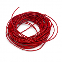 Sznurek Skóra Naturalna do Robienia Bransoletek i Biżuterii, Czerwony, 1mm, 5m (14WB9087)