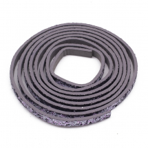 Шнур Штучна Шкіра з блискітками, Темно-Сірий, 5х2мм, близько 1.2м/шт, (14WB9096)