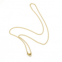 Naszyjnik Łańcuch, Splot Kotwiczny Stal Nierdzewna z Karabińczyk, Powłoka Jonowa, Złoty, 50cm, 1szt (14WB9377)