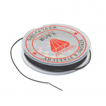 Nić Płaska Elastyczne Włókno Nieprzezroczyste, do Rękodzieła i Biżuterii, Czarny, 0.6mm, około 10m/szpula (13WB15661)