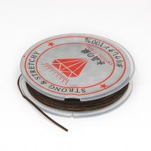 Nić Płaska Elastyczna, Nieprzezroczysta, 0.6mm/10m, Brązowy, Grubość 0.6mm, ok. 10m/szpula, (13WB15662)